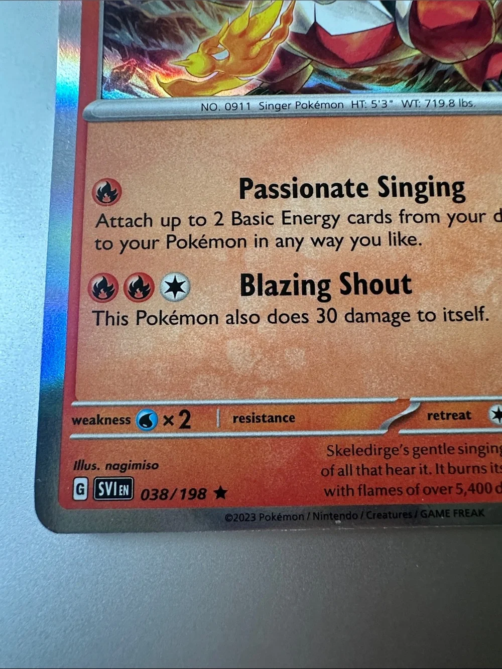 Skelederge Pokemon Holo Trading Card